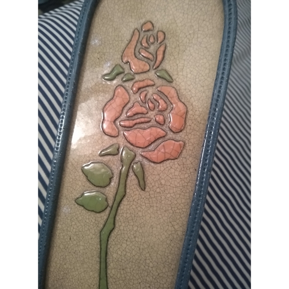 Vintage Spanish hanging tile glazed art stoneware - Picture 4 of 8